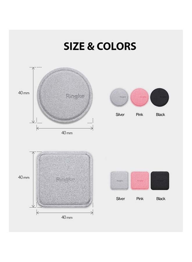 Ringke Magnetic Mount Replacement Metal Plate Kit 3M Adhesive Pads For Magnet Phone Car Mount (Pack Of 2) Pink - Image 3