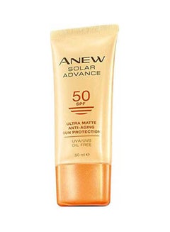Anew Solar Advance Spf 50 Ultra Matte Anti Aging Sun Protector Uva/Uvb Oil Free Beige 50ml