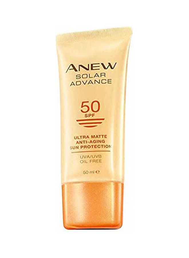 AVON - Anew Solar Advance Spf 50 Ultra Matte Anti Aging Sun Protector Uva/Uvb Oil Free Beige 50ml - Image 1