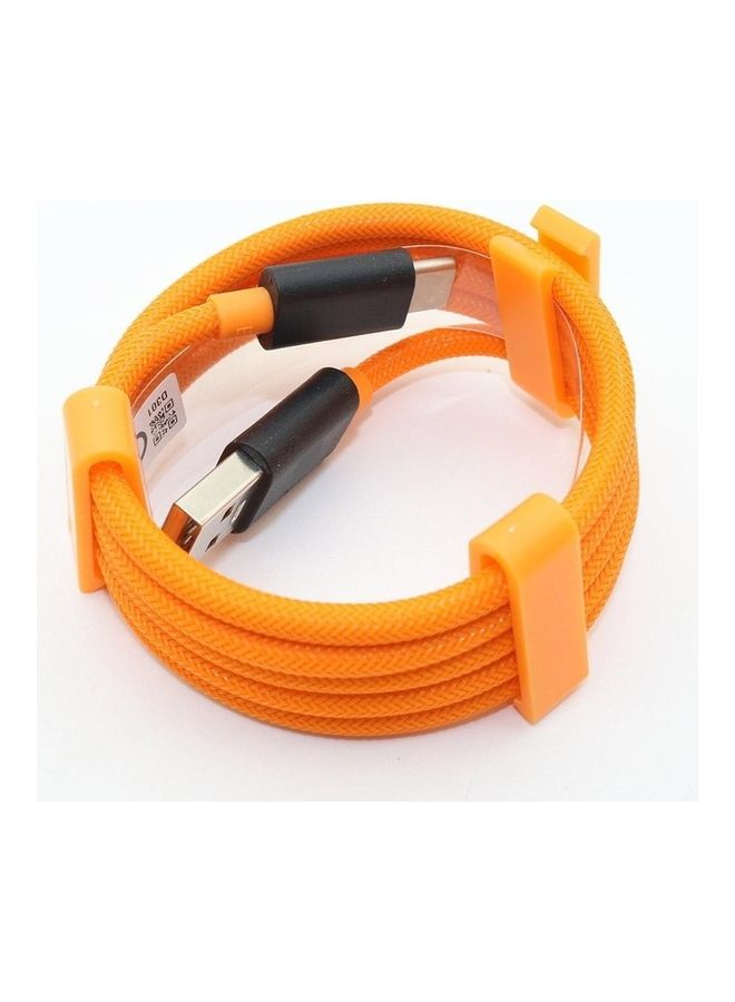 MARGOUN Fast Warp Charge 30W USB Type-C Cable Nylon Braided 1m Orange/Black  - Image 3