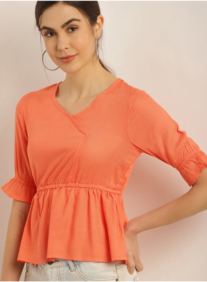 Aila Fashionable Top Orange  - Image 4