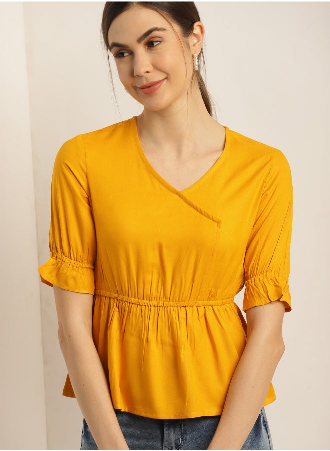 Aila Fashionable Top Yellow  - Image 4