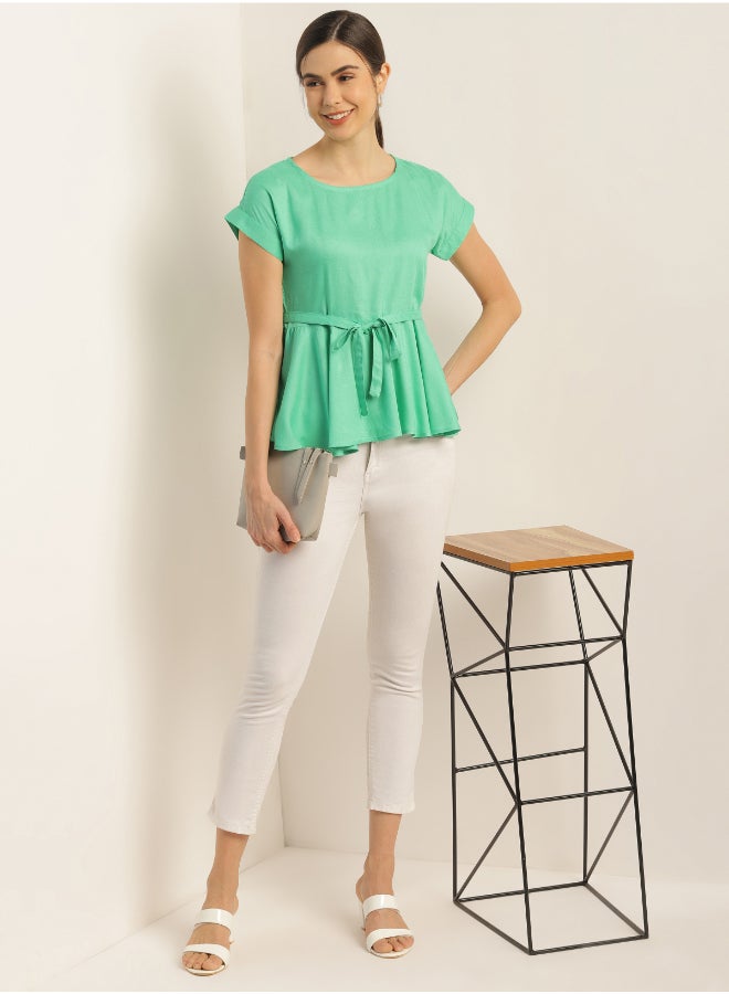 Aila Fashion Top Shirt - Teal  - Image 3