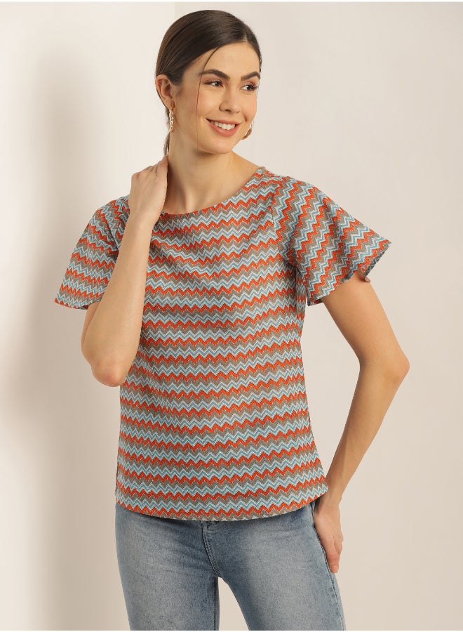 Aila Fashion Top Blouse - Multicolour  - Image 1