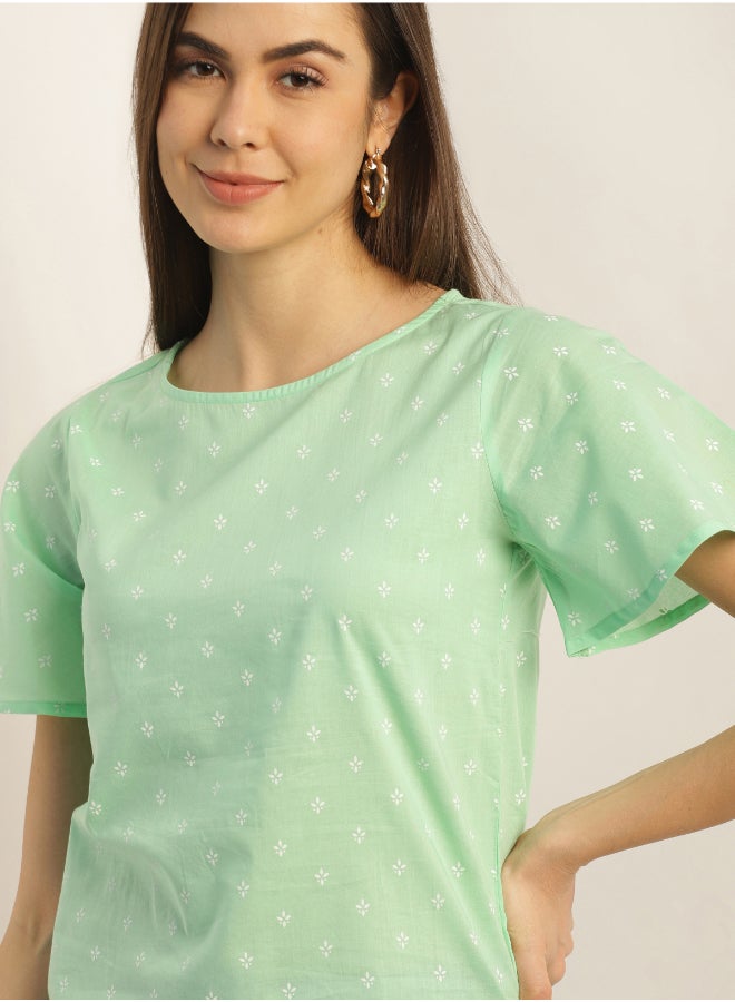 Aila Fashion Top Blouse - Green  - Image 4