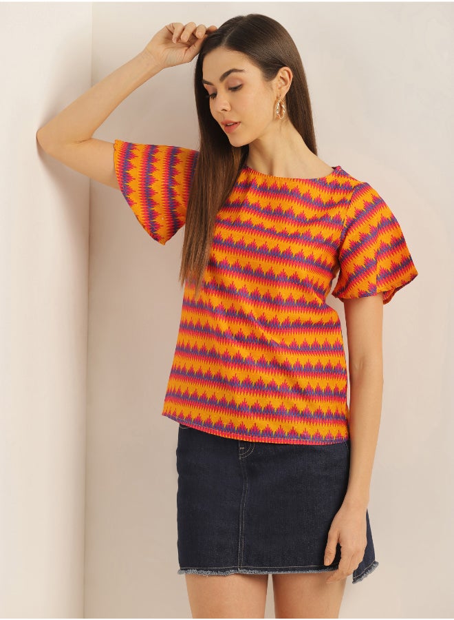 Aila Fashion Top Blouse - Mustard  - Image 1