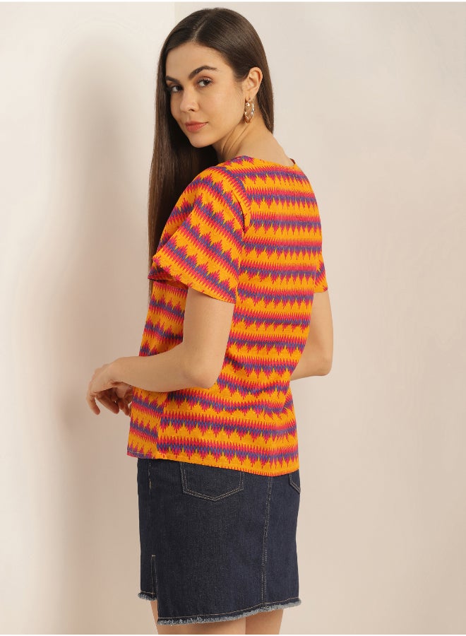 Aila Fashion Top Blouse - Mustard  - Image 2
