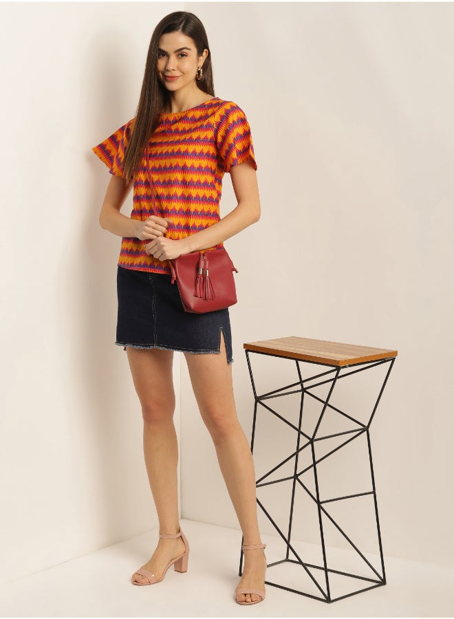 Aila Fashion Top Blouse - Mustard  - Image 3