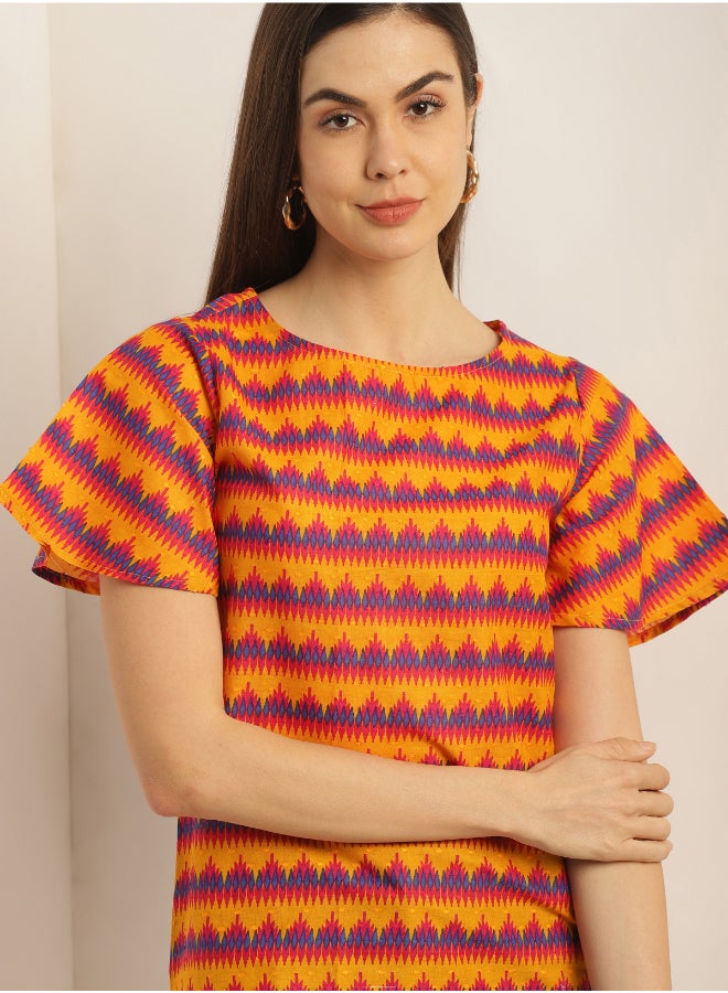 Aila Fashion Top Blouse - Mustard  - Image 4