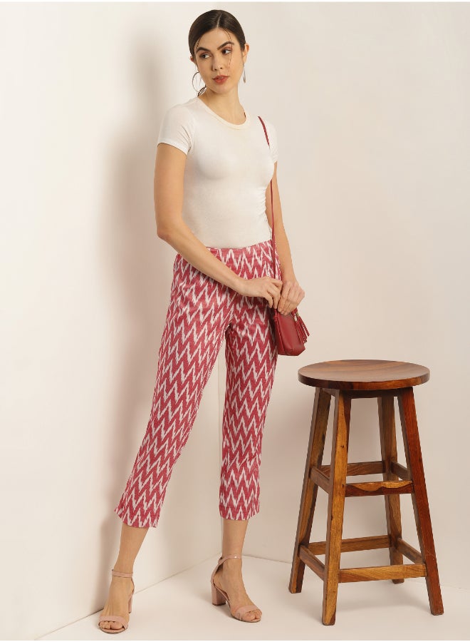 Aila Women's Fashionable Pants Red/Grey  - Image 3