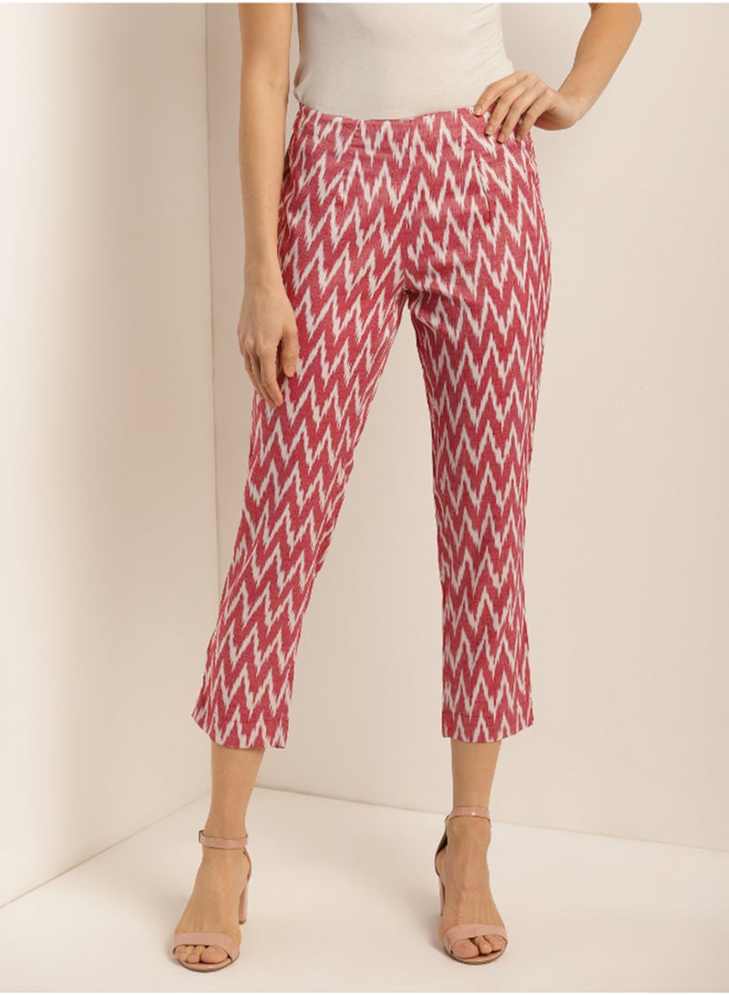 Aila Women's Fashionable Pants Red/Grey  - Image 1