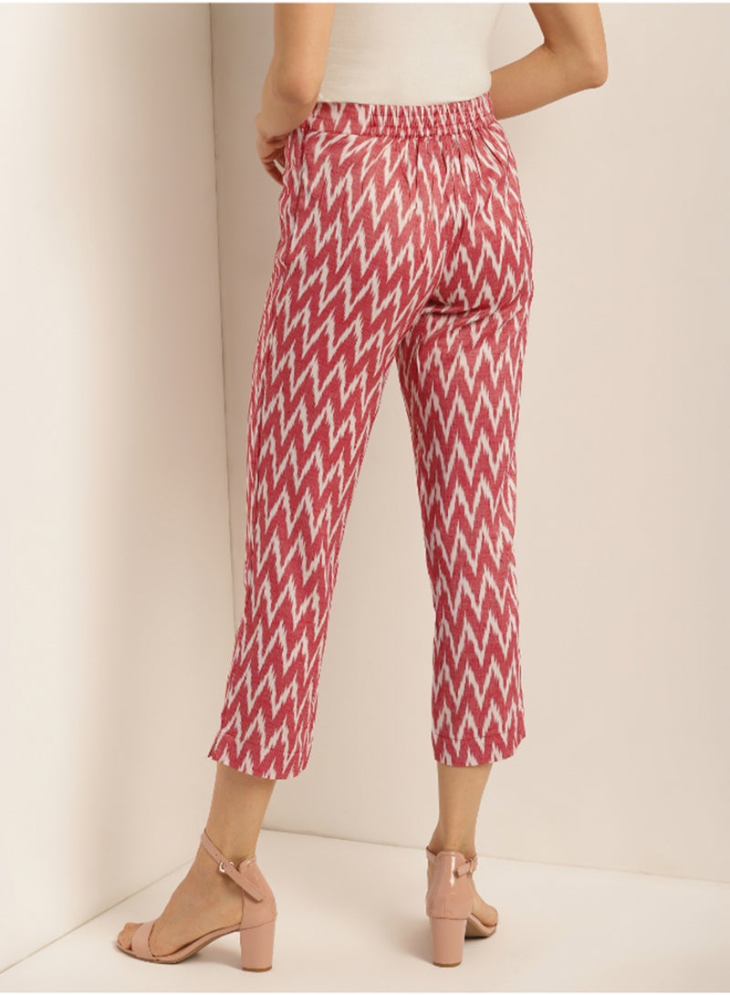 Aila Women's Fashionable Pants Red/Grey  - Image 2