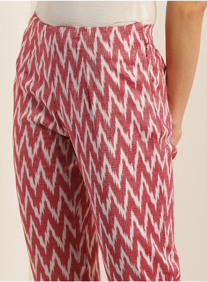 Aila Women's Fashionable Pants Red/Grey  - Image 4
