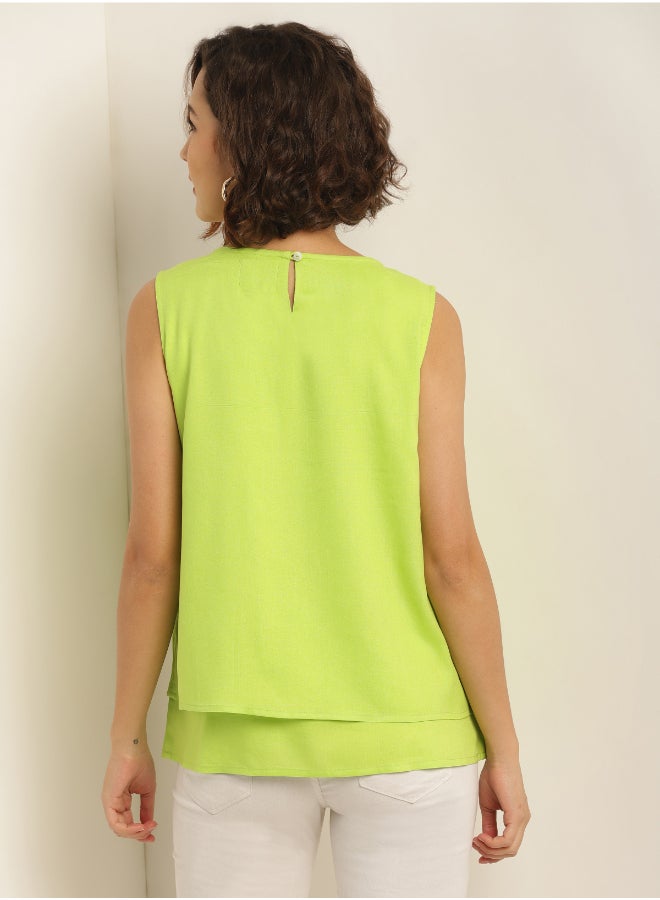 Aila Casual Fashionable Top Lime Green - Image 2