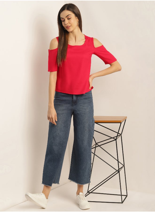Aila Casual Fashionable Top Red  - Image 3