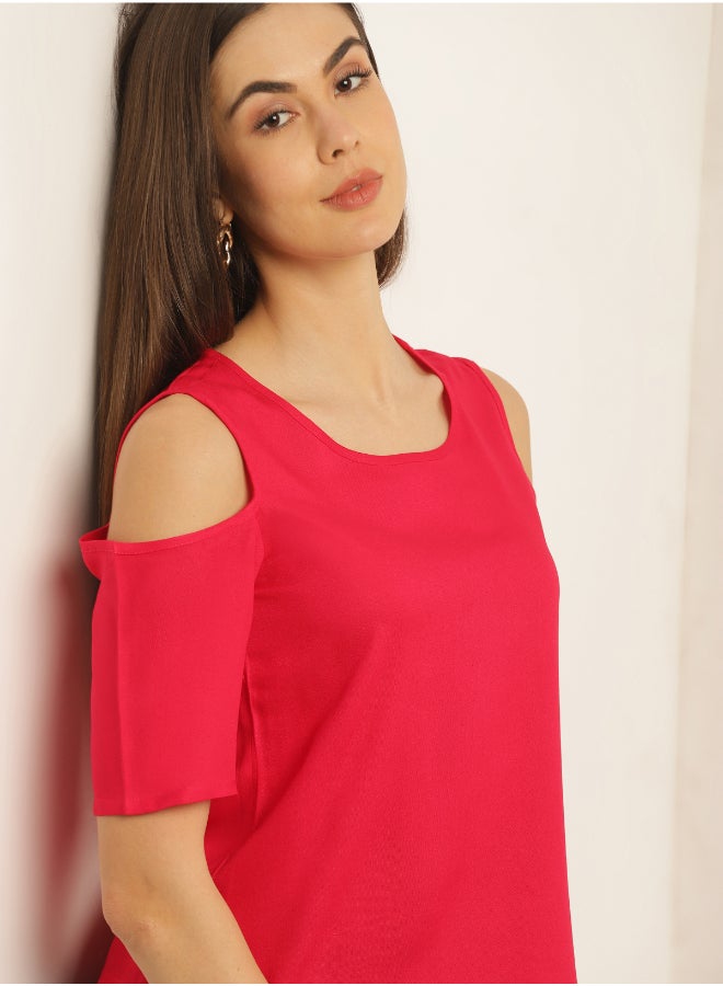 Aila Casual Fashionable Top Red  - Image 4