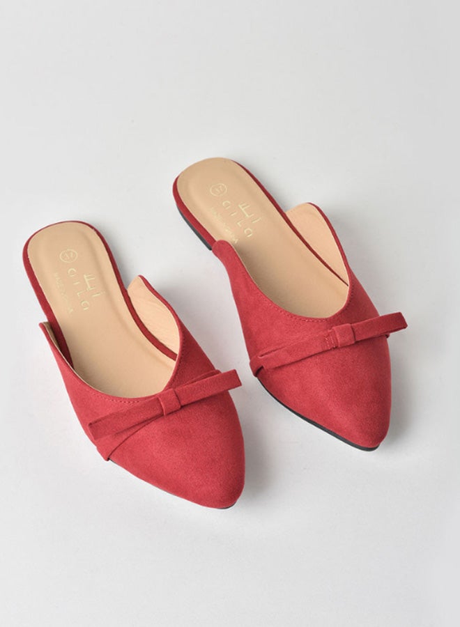 Aila - Stylish Flat Mule Red - Image 1