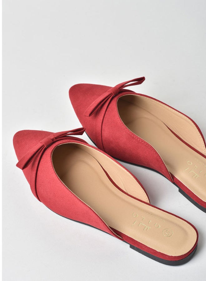 Aila - Stylish Flat Mule Red - Image 1