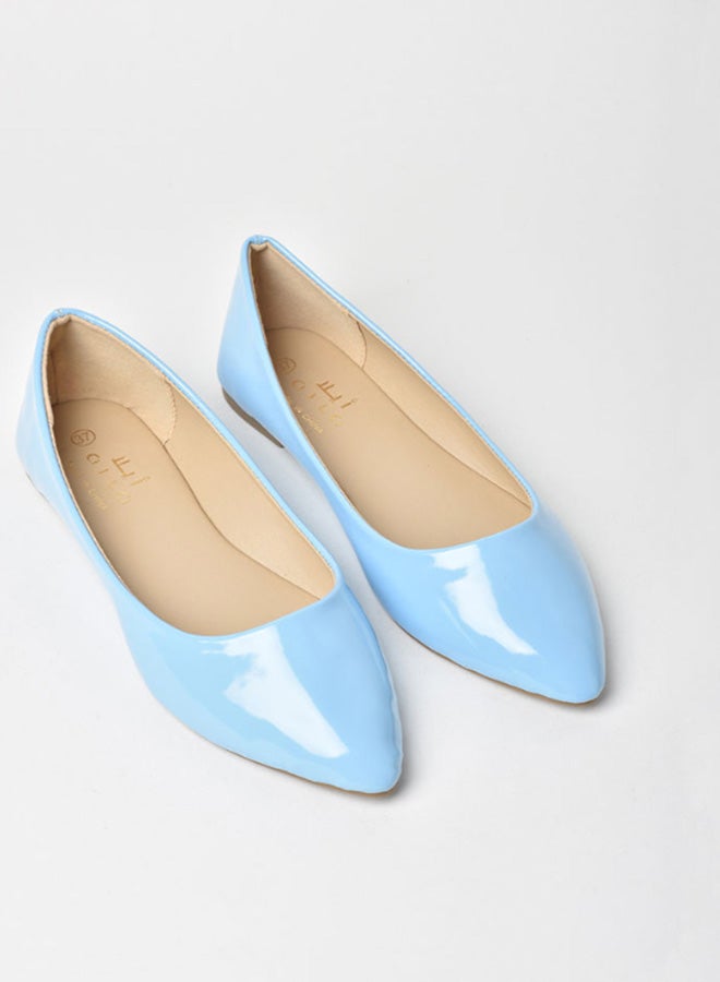 Aila - Stylish Textured Flat Ballerina Blue - Image 1