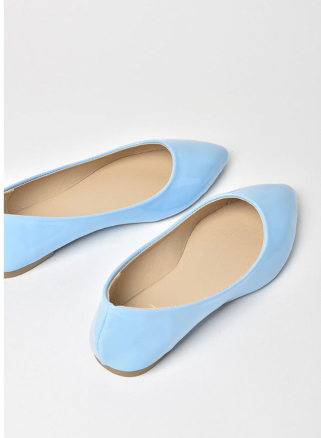 Aila - Stylish Textured Flat Ballerina Blue - Image 1