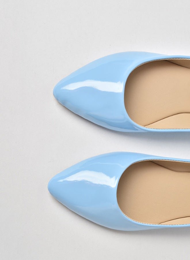 Aila - Stylish Textured Flat Ballerina Blue - Image 1