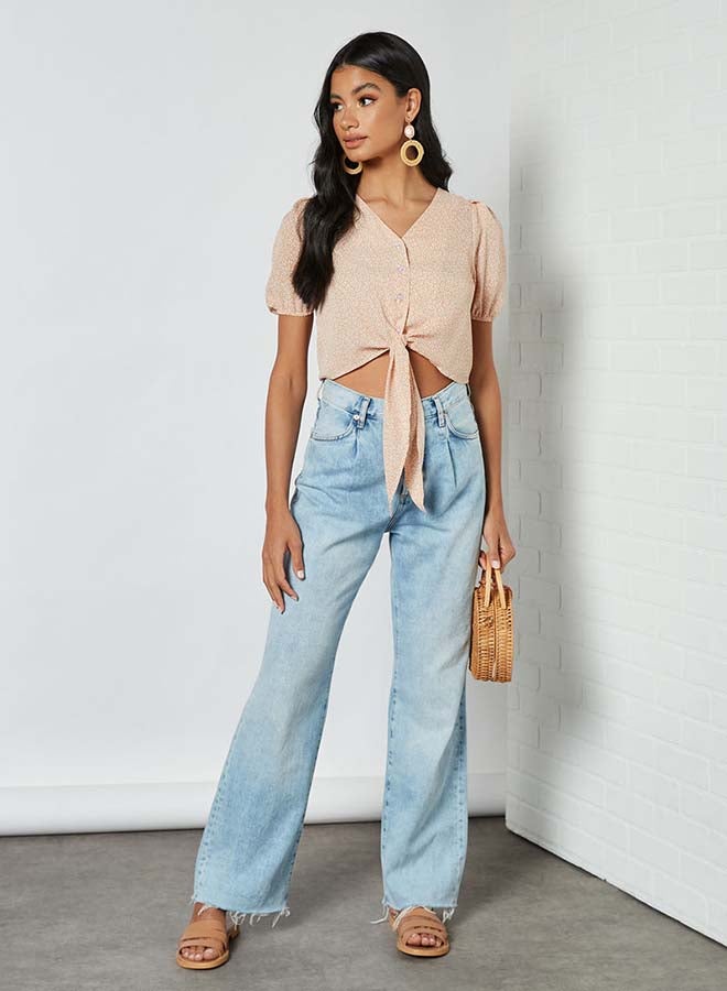 Aila Printed Tie Bottom Top Yellow  - Image 3