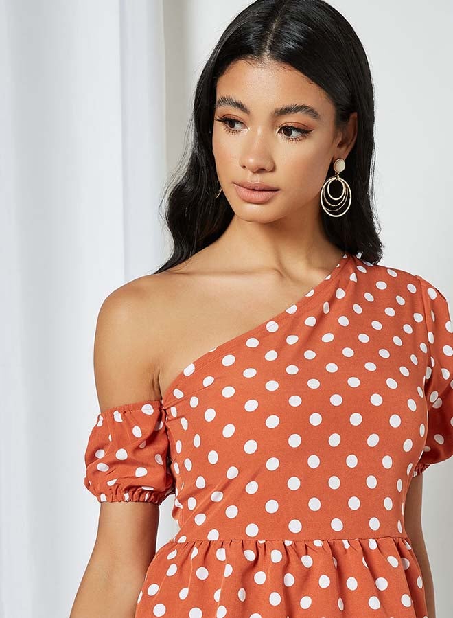 Aila Printed Single Sleeves Top Brown  - Image 4