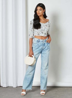 Aila Printed Off-Shoulder Top White  - Image 3