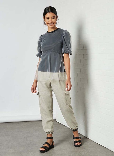 Solid Design Double Layer Bottom Top Black