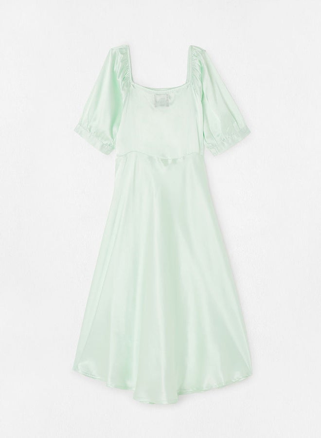 Aila Stylish Comfortable Midi Dress Light Green  - Image 2