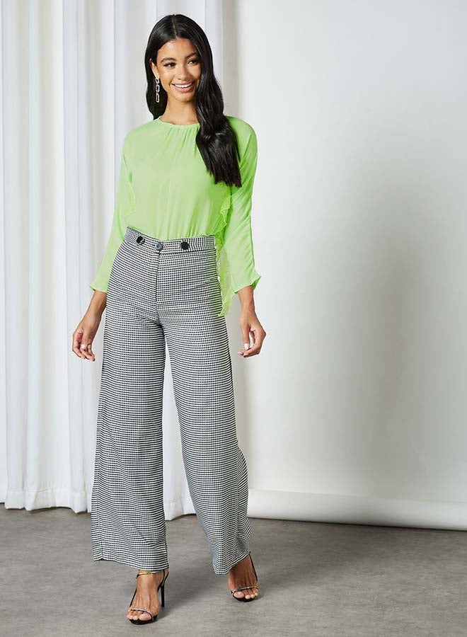 Aila Solid Design Round Neck Top Shiny Green - Image 3