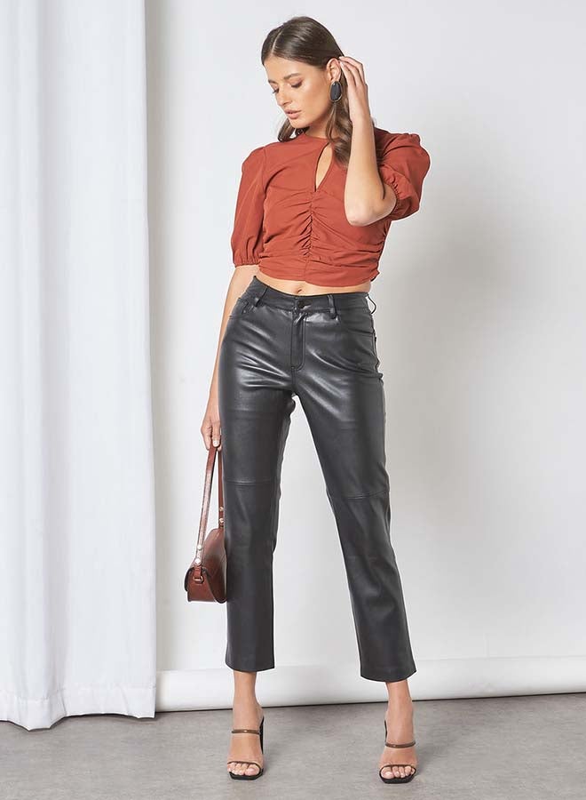 Aila Open Neck Top Brown  - Image 1