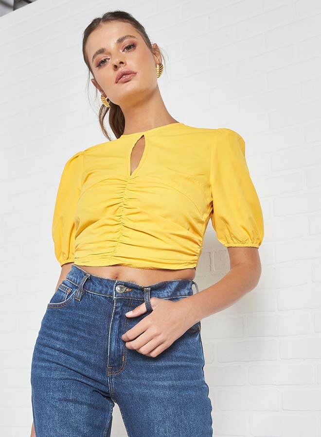 Aila Open Neck Top Yellow  - Image 1