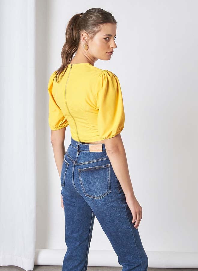 Aila Open Neck Top Yellow  - Image 3