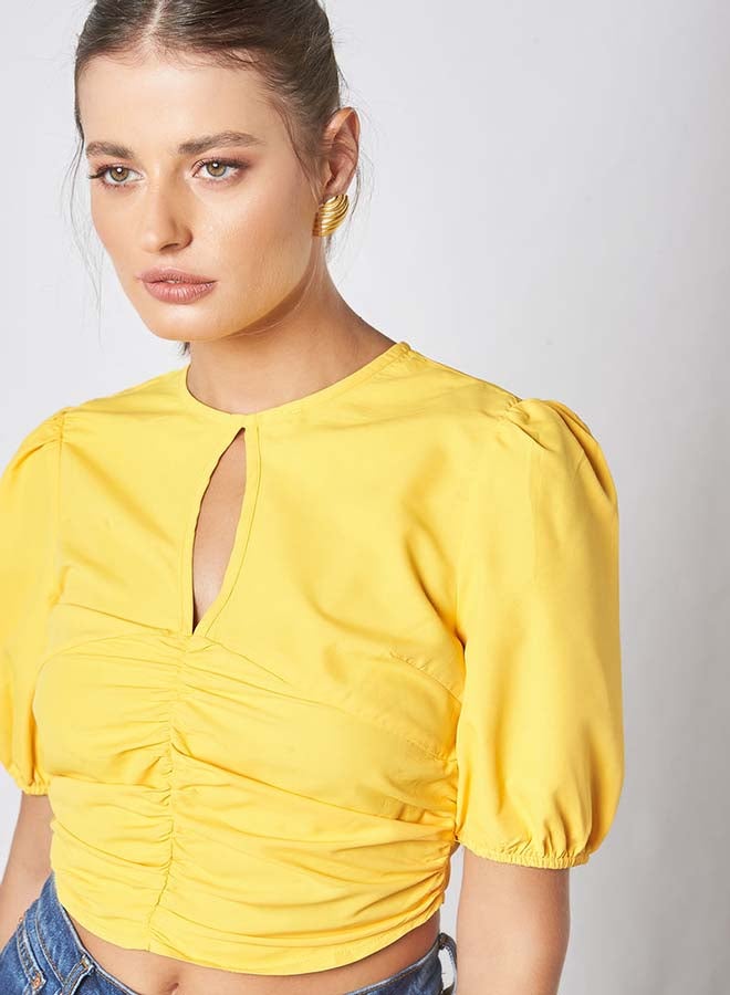 Aila Open Neck Top Yellow  - Image 4