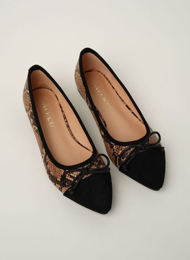 Aila - Bow Detailed Slip On Ballerina Multicolour - Image 1