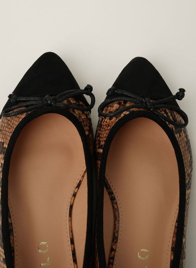Aila - Bow Detailed Slip On Ballerina Multicolour - Image 1