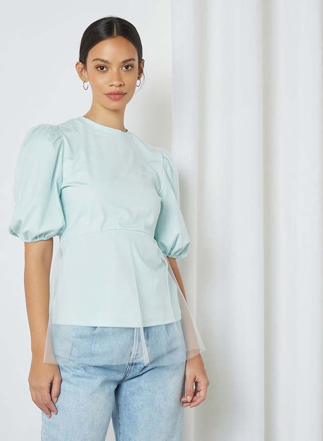 Aila - Solid Design Double Layer Bottom Top Light  Blue - Image 1