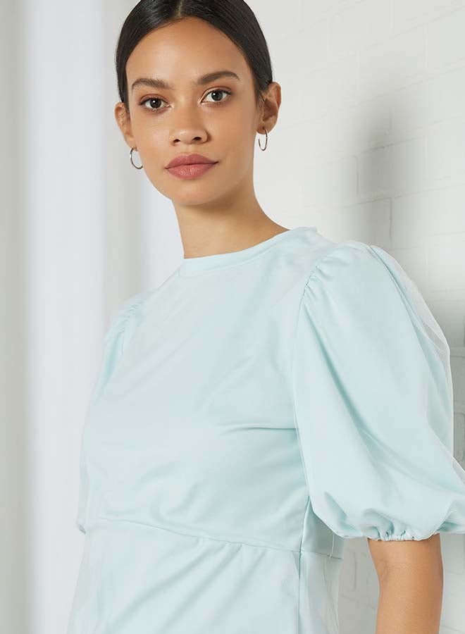 Aila - Solid Design Double Layer Bottom Top Light  Blue - Image 1