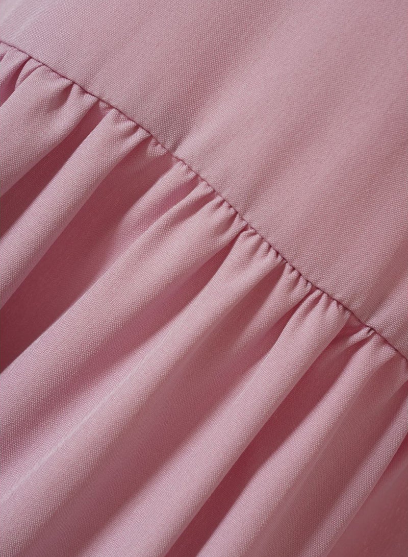 Aila - Casual Midi Dress Pink - Image 1