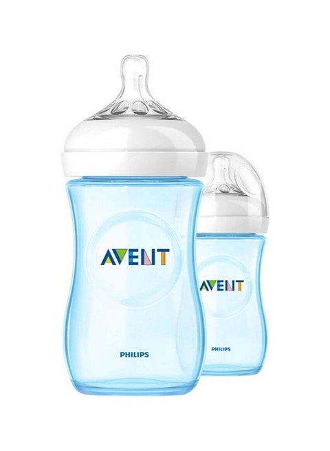 Anti-Colic BPA Free Natural Baby Feeding Bottle - Clear/Blue