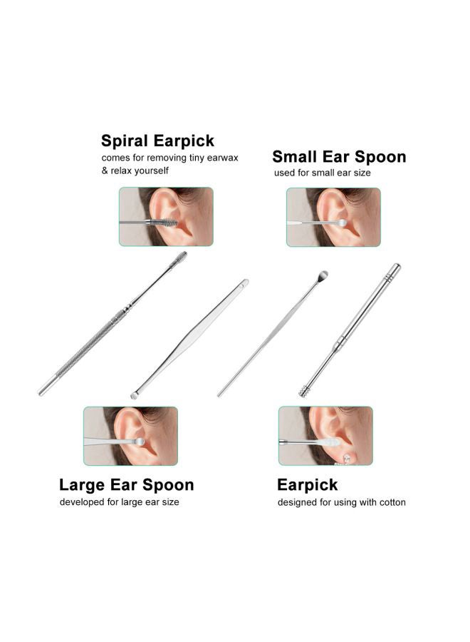 Generic - Set of 6 Non-slip Handles Ear Wax Removal Kit With Soft Silicone and Stainless Steel - Image 1