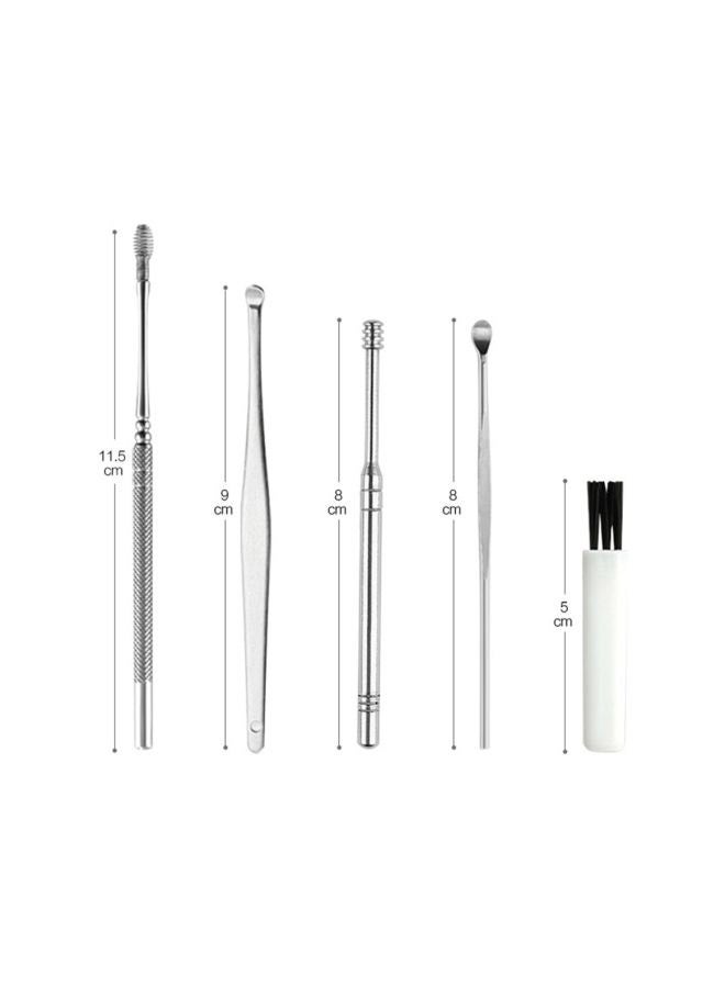 Generic - Set of 6 Non-slip Handles Ear Wax Removal Kit With Soft Silicone and Stainless Steel - Image 1