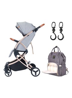 TEKNUM A1 Feather Lite Stroller With Sunveno Diaper Bag - Grey And Hooks - Grey  - Image 1