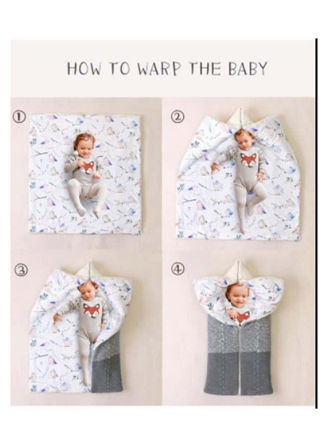 Generic - Multiple Design Soft and Delicate Baby Zipper Closure Sleeping Bag Solid Thick Warm for Newborn - Image 1