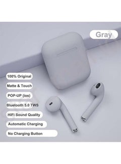 MARGOUN TWS Bluetooth Earphones Touch Control Stereo Hands Free Earbuds With Mic For Android/iOS Grey  - Image 3