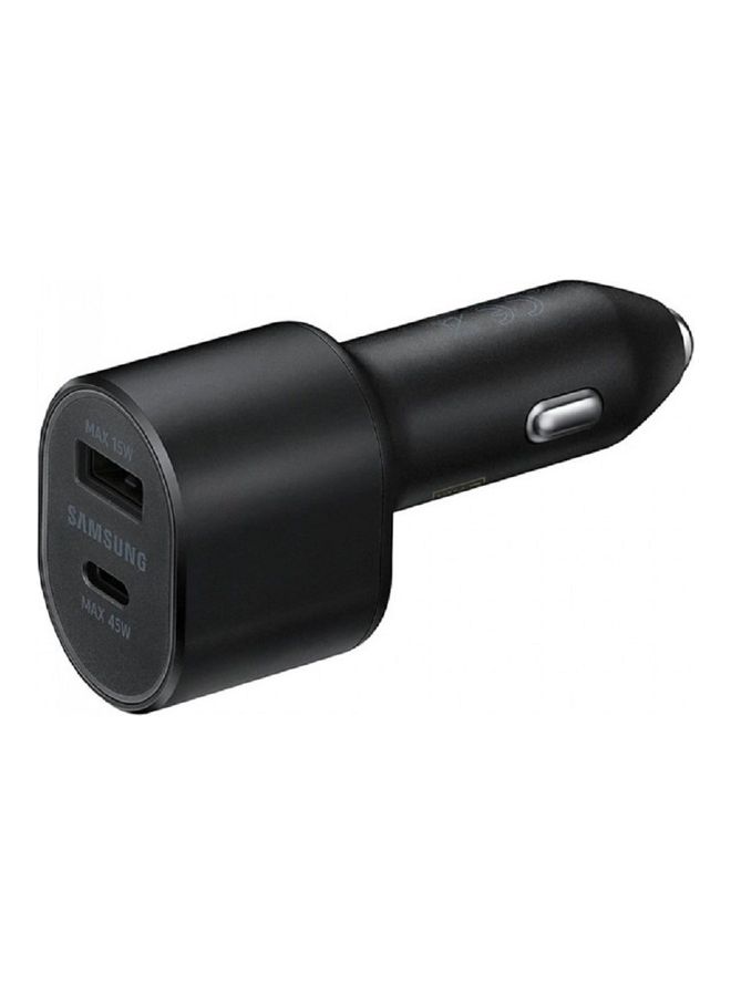 Samsung - Super Fast 2.0 Dual Port Car Charger With Type-C Cable Black - Image 1