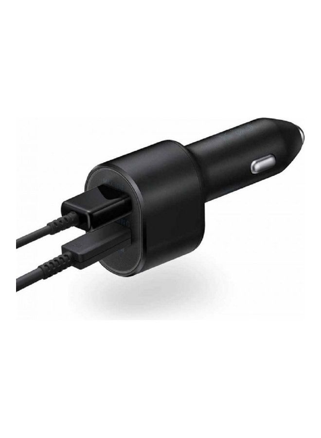 Samsung - Super Fast 2.0 Dual Port Car Charger With Type-C Cable Black - Image 1