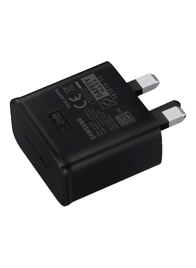 15W Fast Charge Travel Adapter With USB-A To USB-C Cable Black