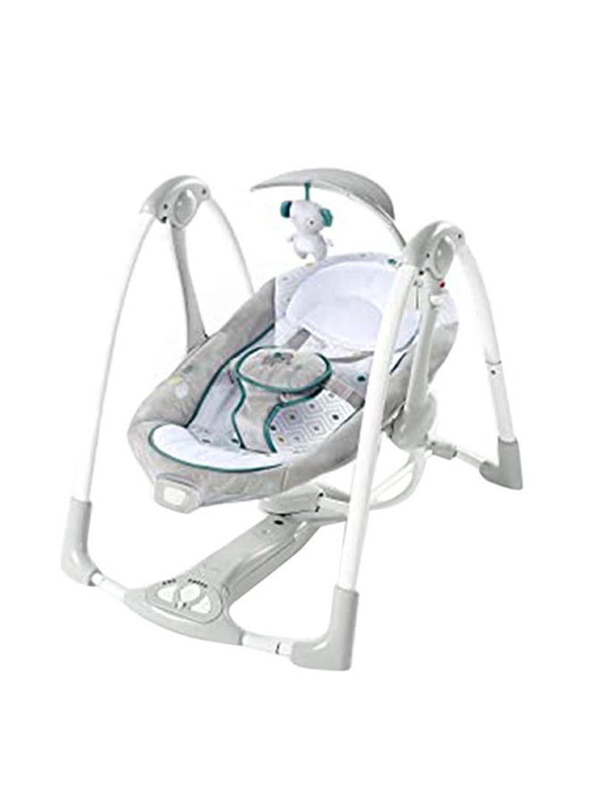 إنجنيونتي أرجوحة مهد الأطفال الفاخرة متعددة الوظائف 2 في 1 مع موسيقى لحديثي الولادة - رمادي - Image 1